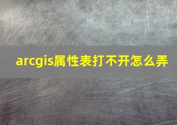 arcgis属性表打不开怎么弄