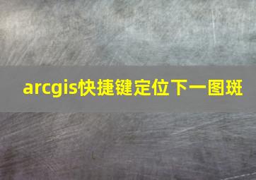 arcgis快捷键定位下一图斑