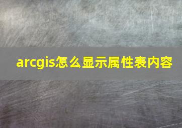 arcgis怎么显示属性表内容