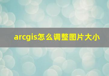 arcgis怎么调整图片大小