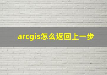 arcgis怎么返回上一步