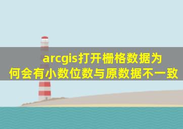 arcgis打开栅格数据为何会有小数位数与原数据不一致