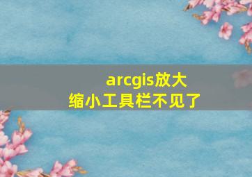 arcgis放大缩小工具栏不见了