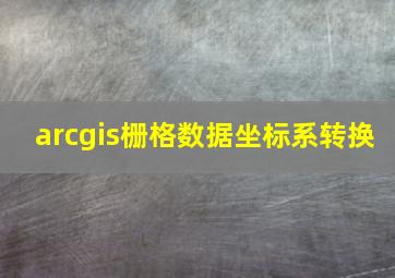 arcgis栅格数据坐标系转换