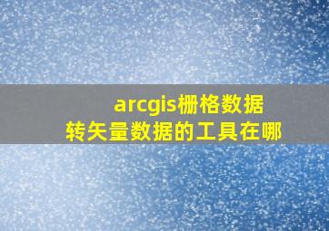 arcgis栅格数据转矢量数据的工具在哪