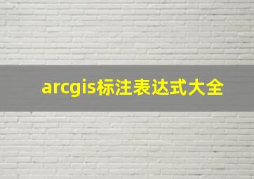 arcgis标注表达式大全