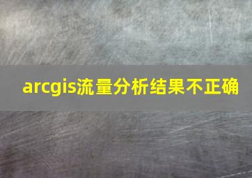 arcgis流量分析结果不正确