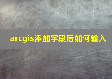 arcgis添加字段后如何输入