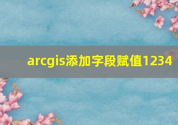 arcgis添加字段赋值1234