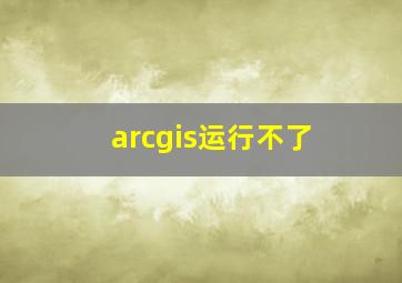 arcgis运行不了