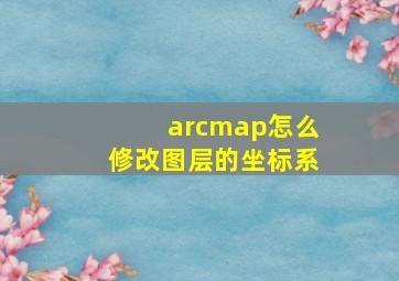 arcmap怎么修改图层的坐标系