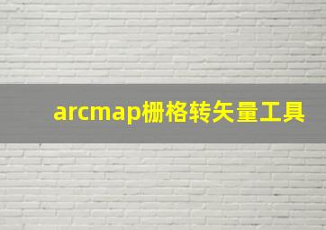 arcmap栅格转矢量工具