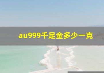 au999千足金多少一克