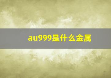 au999是什么金属