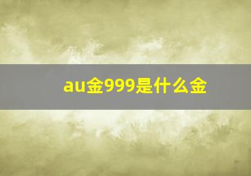 au金999是什么金