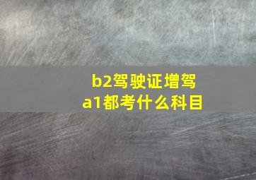 b2驾驶证增驾a1都考什么科目