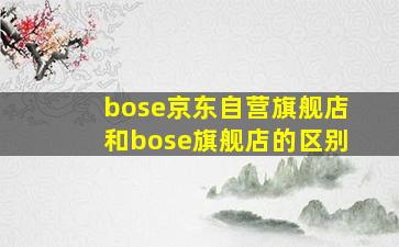 bose京东自营旗舰店和bose旗舰店的区别