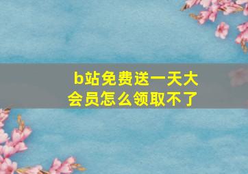 b站免费送一天大会员怎么领取不了