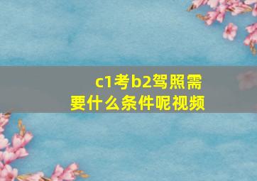 c1考b2驾照需要什么条件呢视频