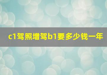 c1驾照增驾b1要多少钱一年