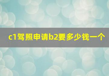 c1驾照申请b2要多少钱一个