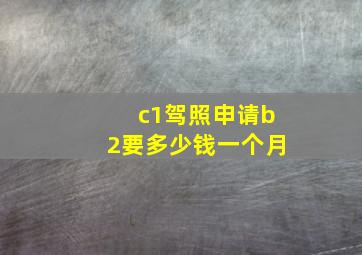 c1驾照申请b2要多少钱一个月