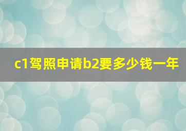 c1驾照申请b2要多少钱一年