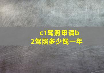 c1驾照申请b2驾照多少钱一年