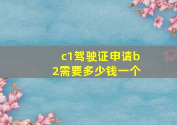 c1驾驶证申请b2需要多少钱一个