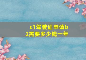 c1驾驶证申请b2需要多少钱一年