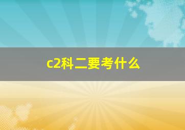 c2科二要考什么