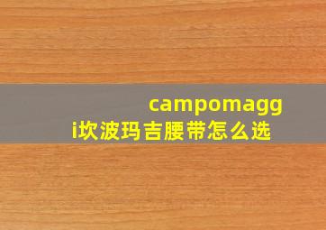 campomaggi坎波玛吉腰带怎么选