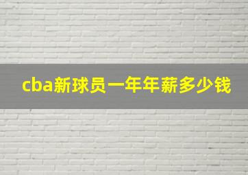 cba新球员一年年薪多少钱