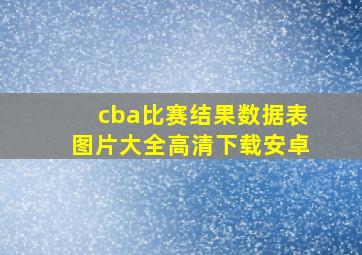 cba比赛结果数据表图片大全高清下载安卓