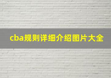 cba规则详细介绍图片大全