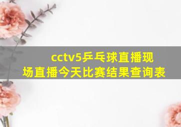 cctv5乒乓球直播现场直播今天比赛结果查询表