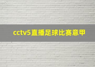 cctv5直播足球比赛意甲