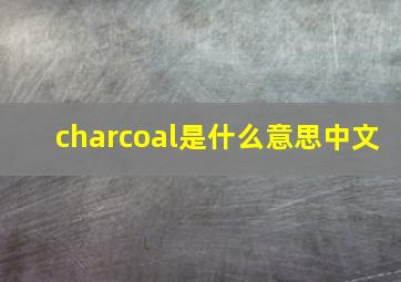 charcoal是什么意思中文