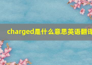 charged是什么意思英语翻译