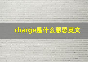 charge是什么意思英文