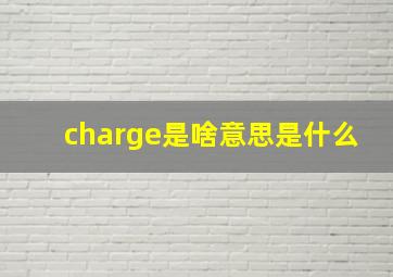 charge是啥意思是什么