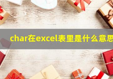 char在excel表里是什么意思