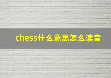 chess什么意思怎么读音