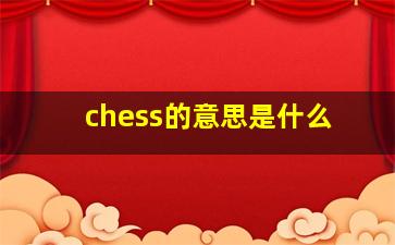 chess的意思是什么