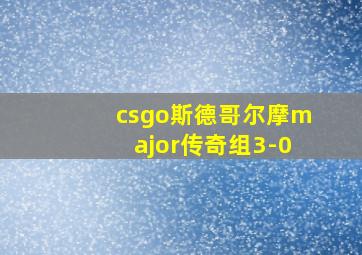 csgo斯德哥尔摩major传奇组3-0