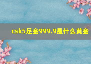 csk5足金999.9是什么黄金