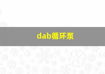 dab循环泵