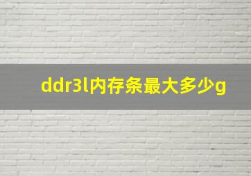 ddr3l内存条最大多少g