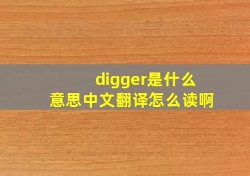 digger是什么意思中文翻译怎么读啊