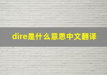 dire是什么意思中文翻译